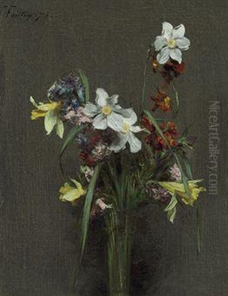 Fleurs De Printemps Oil Painting by Ignace Henri Jean Fantin-Latour