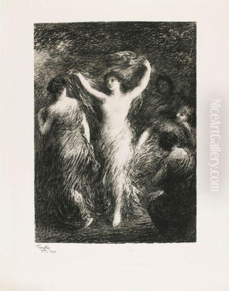 La Source Dans Les Bois Oil Painting by Ignace Henri Jean Fantin-Latour