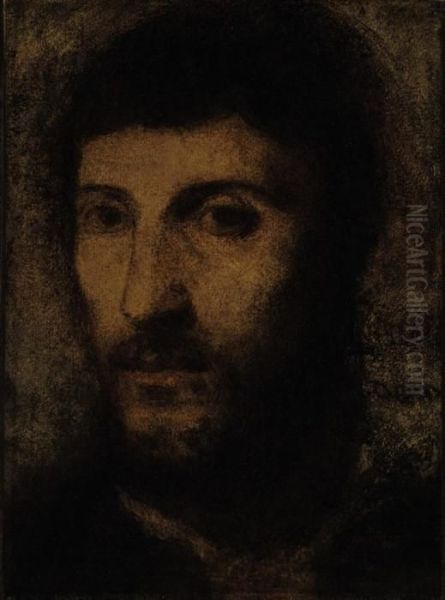 La Tete Du Portrait D'homme, Copie D'apres Titian Oil Painting by Ignace Henri Jean Fantin-Latour