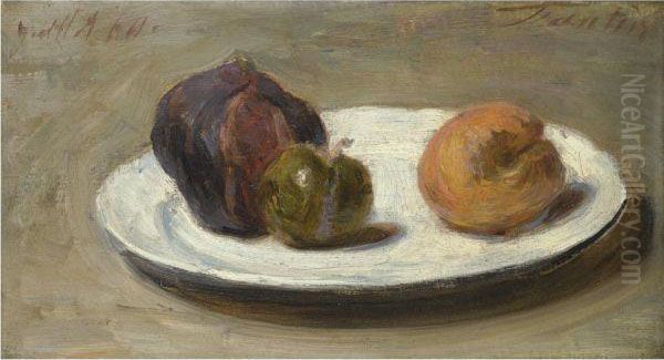 Figues, Reine-claude Et Abricot Oil Painting by Ignace Henri Jean Fantin-Latour