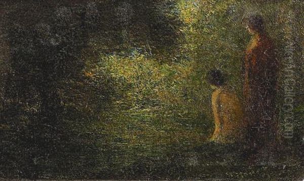 Zwei Frauen Im Wald Oil Painting by Ignace Henri Jean Fantin-Latour