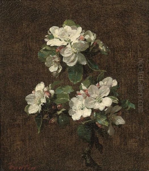 Bouquet De Fleur D'un Pommier Oil Painting by Ignace Henri Jean Fantin-Latour