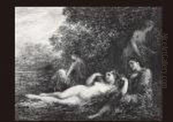 Bathers Oil Painting by Ignace Henri Jean Fantin-Latour