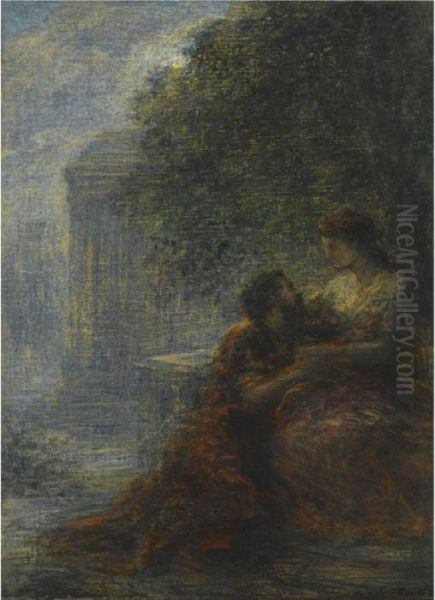 Scene De L'opera: Duo Des Troyens Oil Painting by Ignace Henri Jean Fantin-Latour