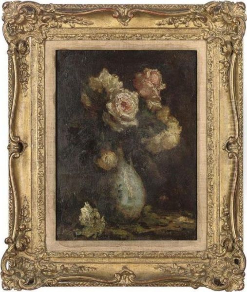 Roses Blanches Oil Painting by Ignace Henri Jean Fantin-Latour