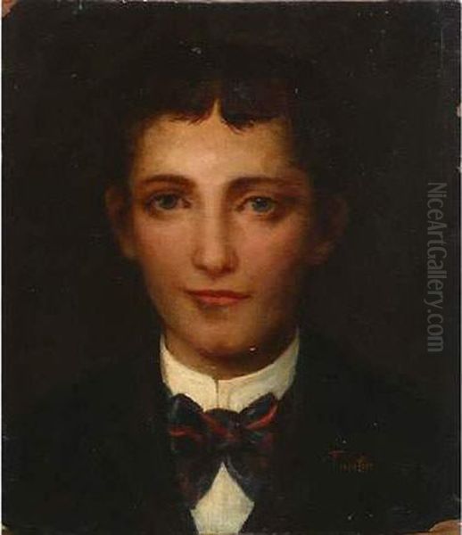 Autoportrait Presume De L'artiste A L'age De 14 Ans. Oil Painting by Ignace Henri Jean Fantin-Latour