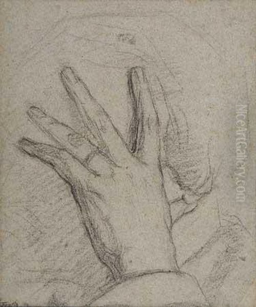 Study Of A Hand Held Against A Face Oil Painting by Ignace Henri Jean Fantin-Latour