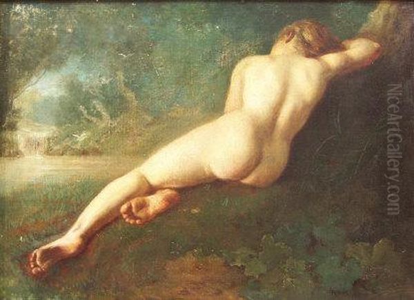 Nude In Pastoral Setting Oil Painting by Ignace Henri Jean Fantin-Latour