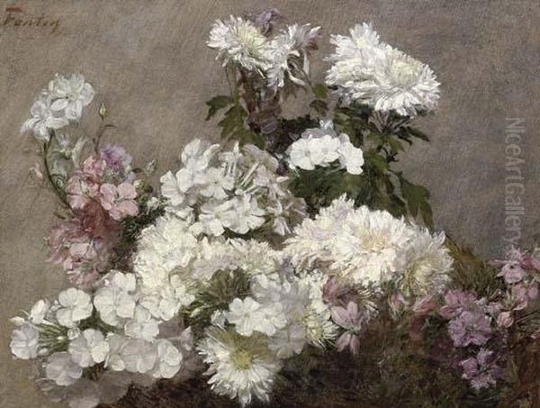 Bouquet Mele Oil Painting by Ignace Henri Jean Fantin-Latour