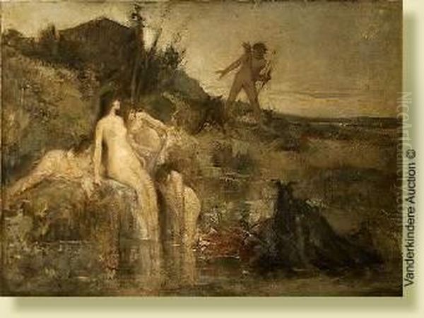 Les Baigneuses Oil Painting by Ignace Henri Jean Fantin-Latour