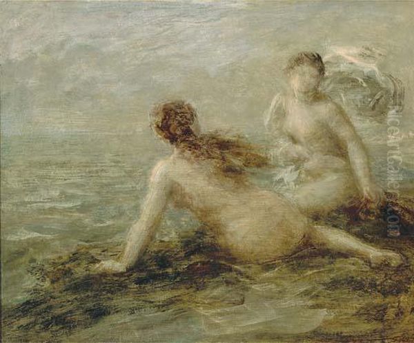 Baigneuses Au Bord De La Mer Oil Painting by Ignace Henri Jean Fantin-Latour