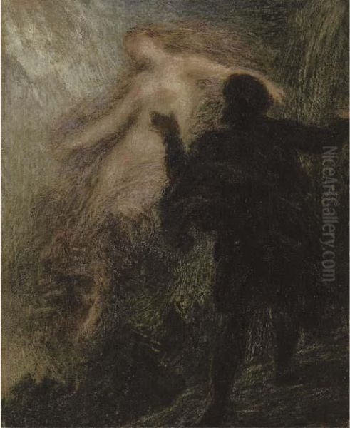 Diana Au Bain Oil Painting by Ignace Henri Jean Fantin-Latour