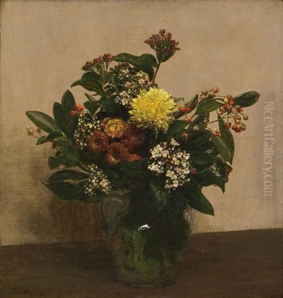 ''bouquet D'hiver'' Oil Painting by Ignace Henri Jean Fantin-Latour