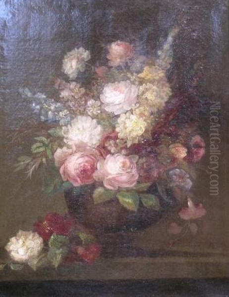 Grand Bouquet Oil Painting by Ignace Henri Jean Fantin-Latour