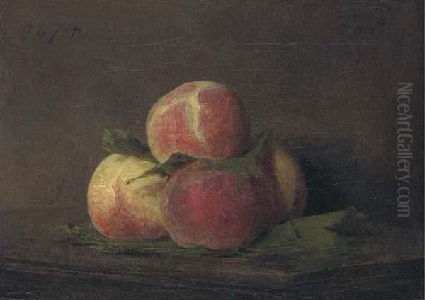 Peches Oil Painting by Ignace Henri Jean Fantin-Latour