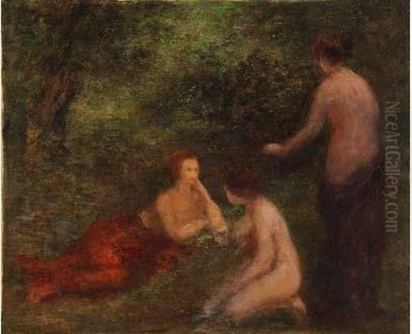 Le Repos Apres Le Bain Oil Painting by Ignace Henri Jean Fantin-Latour