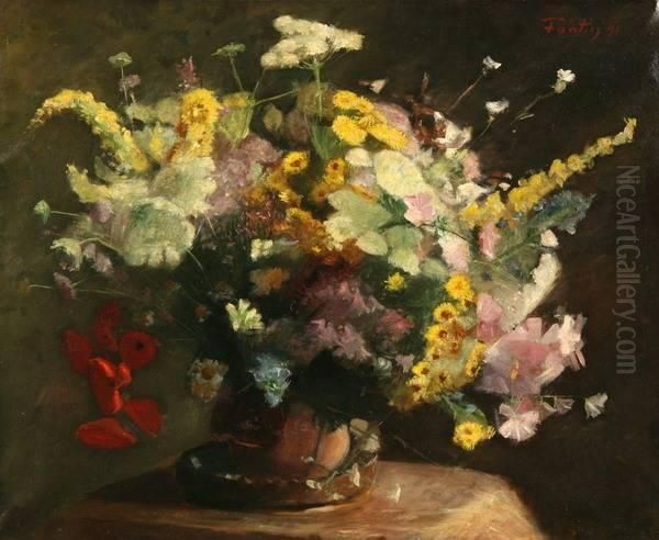 Still Life Of Flowers Oil Painting by Ignace Henri Jean Fantin-Latour