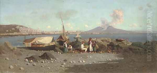 Fisherfolk at the Bay of Naples by Giuseppe Laezza