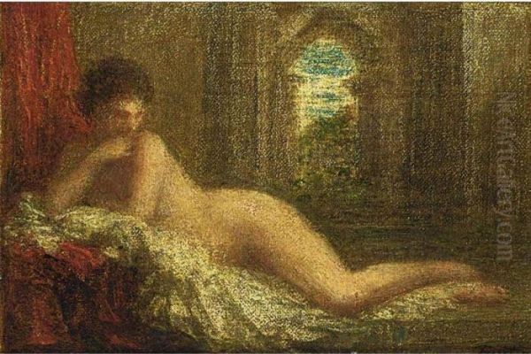 'petite Orientale Couchee' Oil Painting by Ignace Henri Jean Fantin-Latour