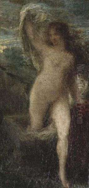 La Verite Sortant Du Puit Oil Painting by Ignace Henri Jean Fantin-Latour