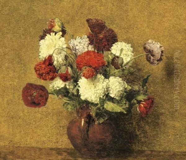 Pavots Oil Painting by Ignace Henri Jean Fantin-Latour