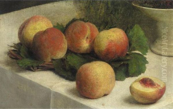 Peches Oil Painting by Ignace Henri Jean Fantin-Latour