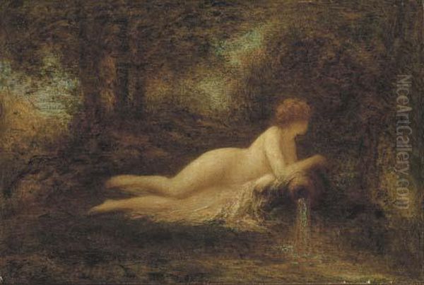 La Source Dans Le Bois Oil Painting by Ignace Henri Jean Fantin-Latour