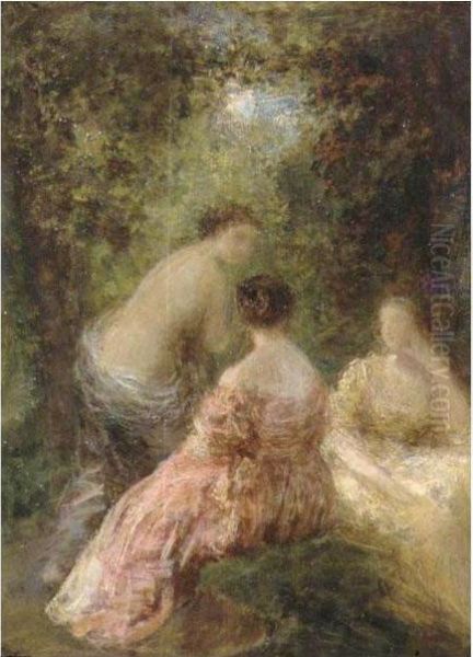 Causerie Dans Le Parc Oil Painting by Ignace Henri Jean Fantin-Latour