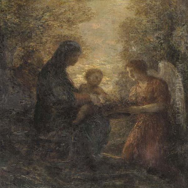 Le Repos De La Sainte Famille Oil Painting by Ignace Henri Jean Fantin-Latour