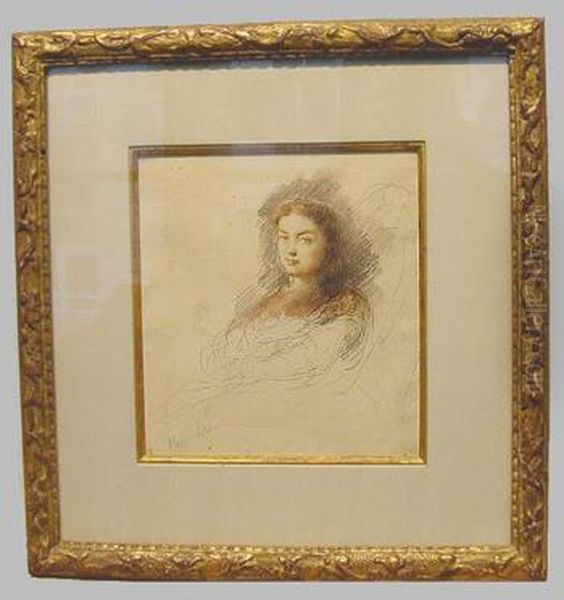 Portrait Drawing Of A Woman Oil Painting by Ignace Henri Jean Fantin-Latour