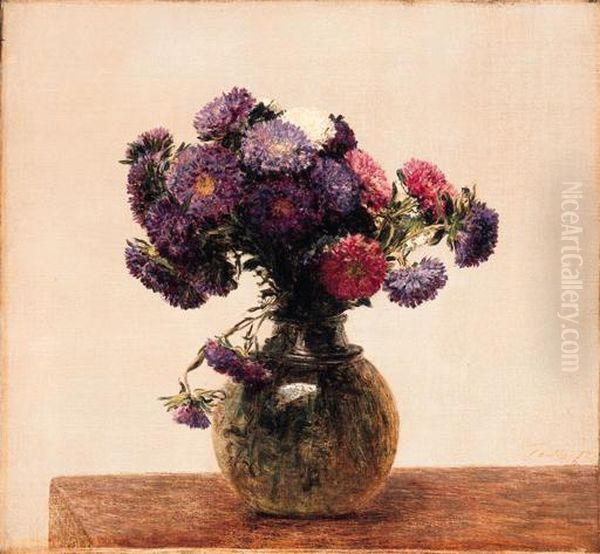 Reines Marguerites Oil Painting by Ignace Henri Jean Fantin-Latour