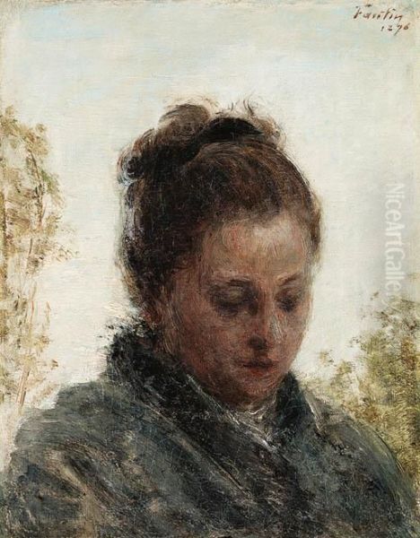 Portrait Of Victoria Dubourg Oil Painting by Ignace Henri Jean Fantin-Latour