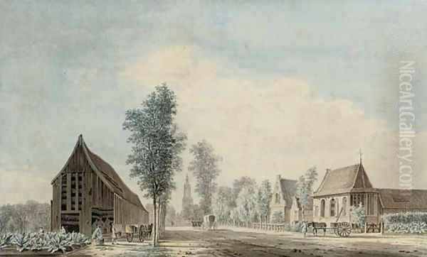 A distant view of Amersfoort Oil Painting by Paulus Van Liender