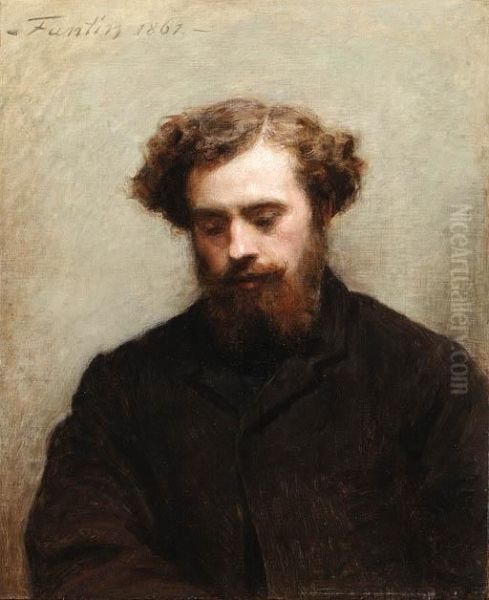 Portrait Du Peintre Anglais Ridley Oil Painting by Ignace Henri Jean Fantin-Latour