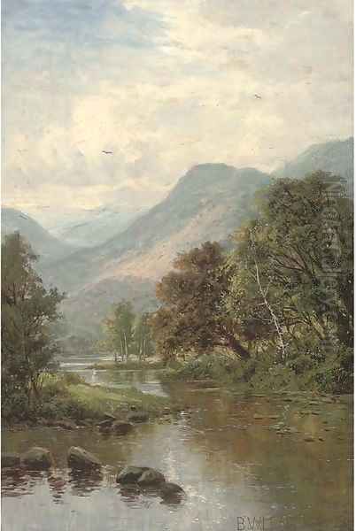 A peaceful stretch of the river Oil Painting by Benjamin Williams Leader