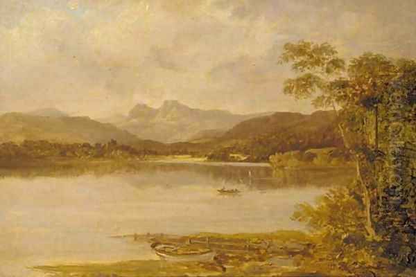 Langdale Pikes from Lowood Oil Painting by Benjamin Williams Leader