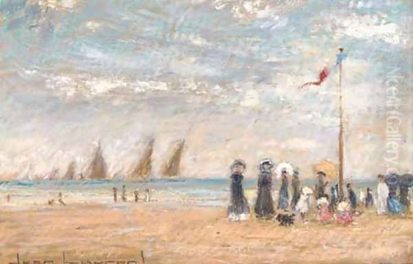 Maypole on the beach Oil Painting by Jean Laurent