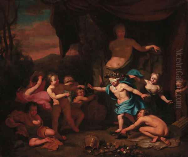 Children playing blind man's buff Oil Painting by Gerard de Lairesse