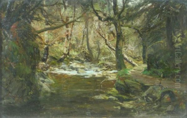 A Shaded Burn Oil Painting by David Farquharson