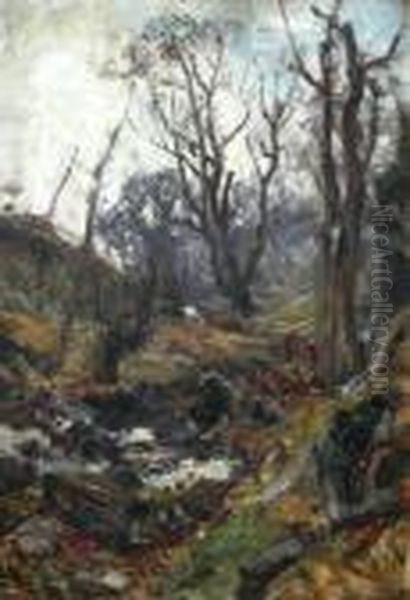 Study Of A Glen Oil Painting by David Farquharson