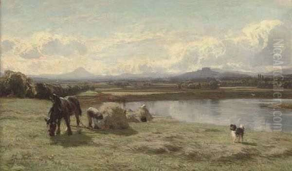 Stirling And Ben Lomond From The Forth Oil Painting by David Farquharson