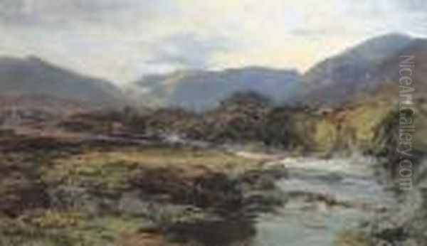 The North Esk, Inverness-shire Oil Painting by David Farquharson