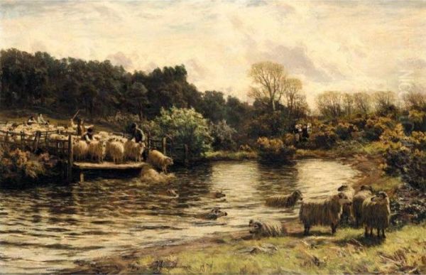 The Crossing Place Oil Painting by David Farquharson