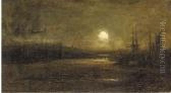 Inverness Under Moonlight Oil Painting by David Farquharson