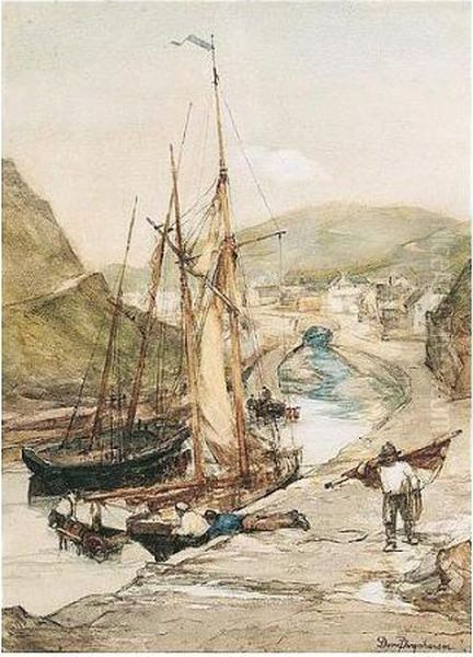 Boscastle Oil Painting by David Farquharson