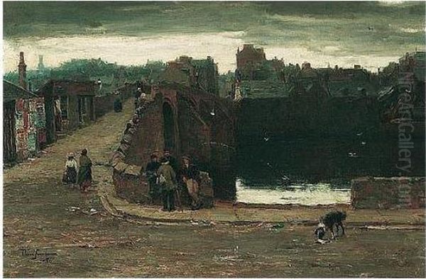 The Auld Brig O' Ayr Oil Painting by David Farquharson