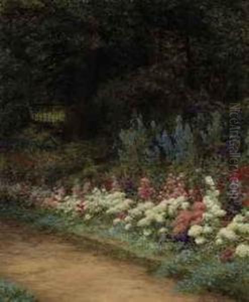 A Corner Of My Garden Oil Painting by Joseph Farquharson