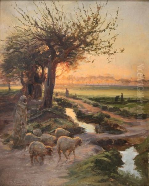 Near Cairo Oil Painting by Joseph Farquharson