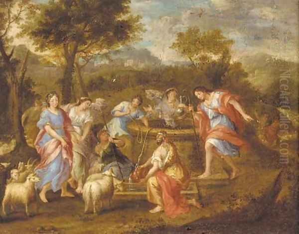 Rebecca and Eliezer at the well Oil Painting by Gerard de Lairesse