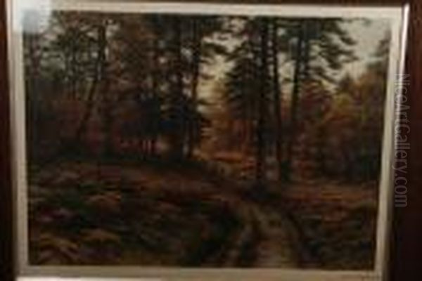 Woodland View With Rabbits Oil Painting by Joseph Farquharson